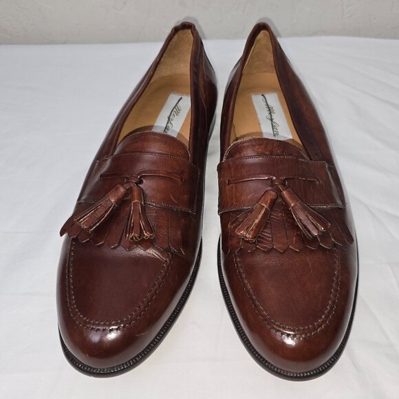 Mezlan Santander Brown Leather Slip On Kiltie Tassel Loafers Men’s Size 10.5 - Picture 5 of 10